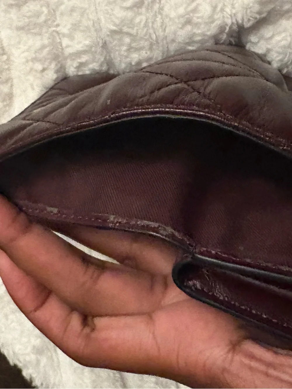 Coach Quilted Brown Leather Wallet | Compact Bifold | Heavily Flawed